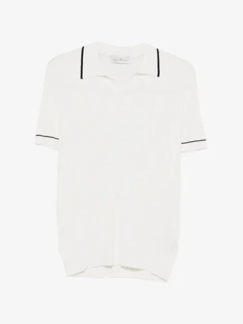 Della Ciana V-neck ribbed polo shirt