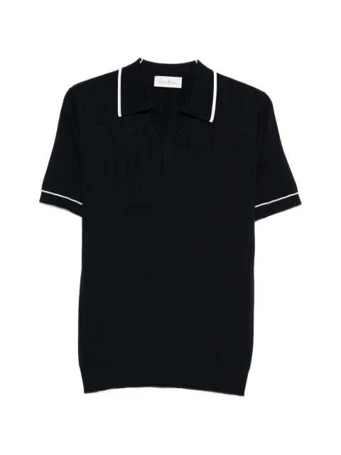Della Ciana ribbed contrast trim polo shirt
