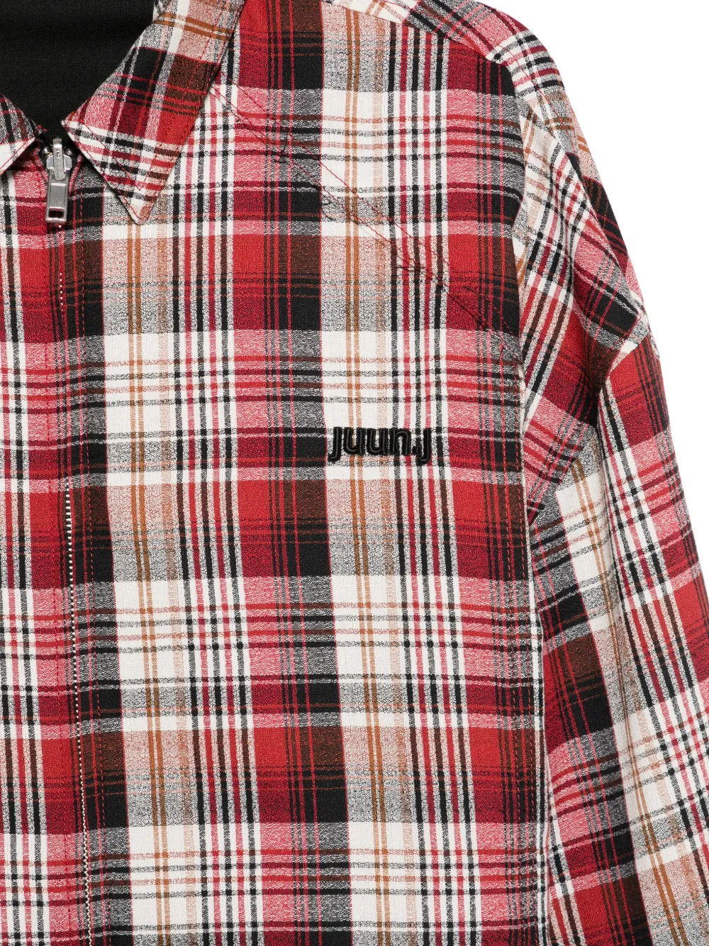  Juun.j Plaid Zip Jacket - Red 