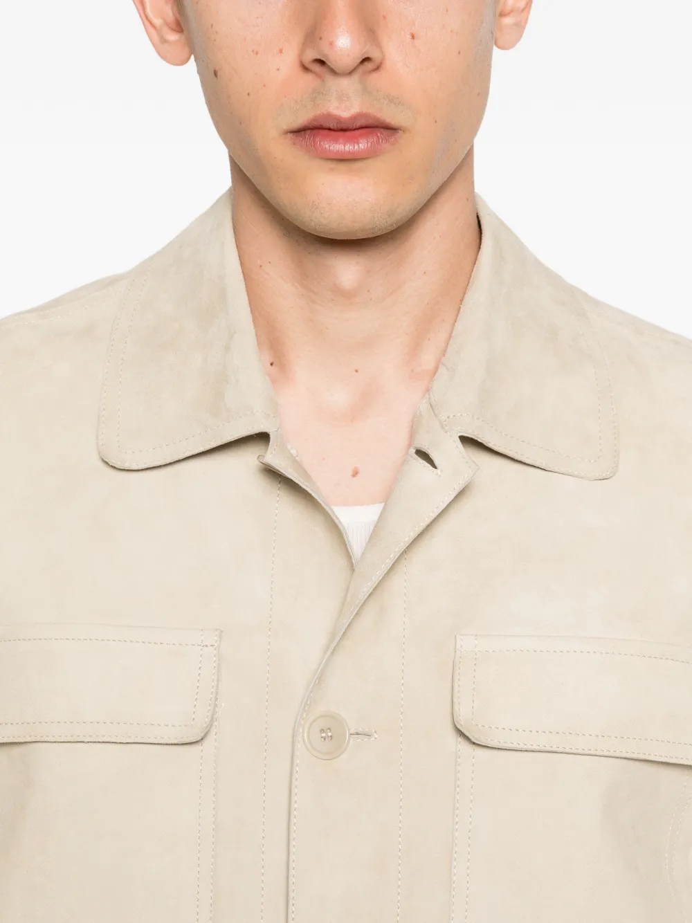 Salvatore Santoro Suède overhemd Beige