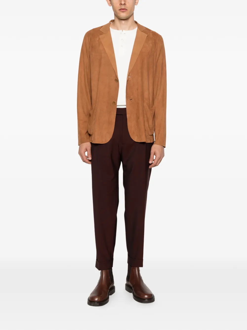 Salvatore Santoro Jack met knoopsluiting Bruin