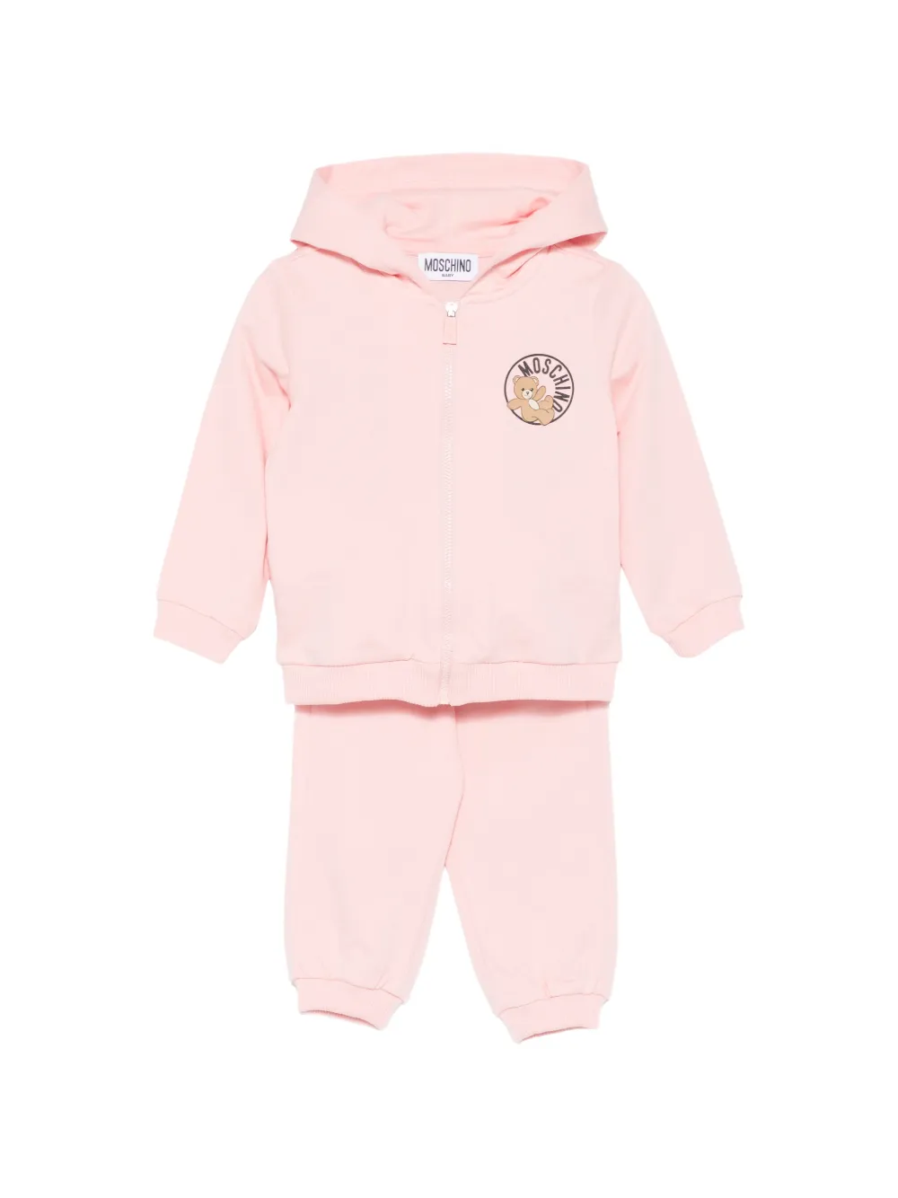 Moschino Kids hooded graphic-print tracksuit - Rosa