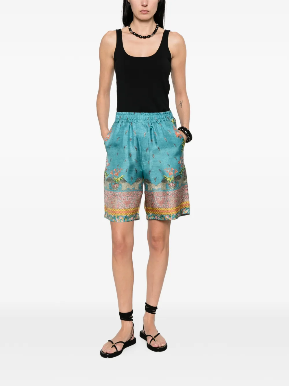 Pierre-Louis Mascia Aloe shorts met bloemenprint Blauw