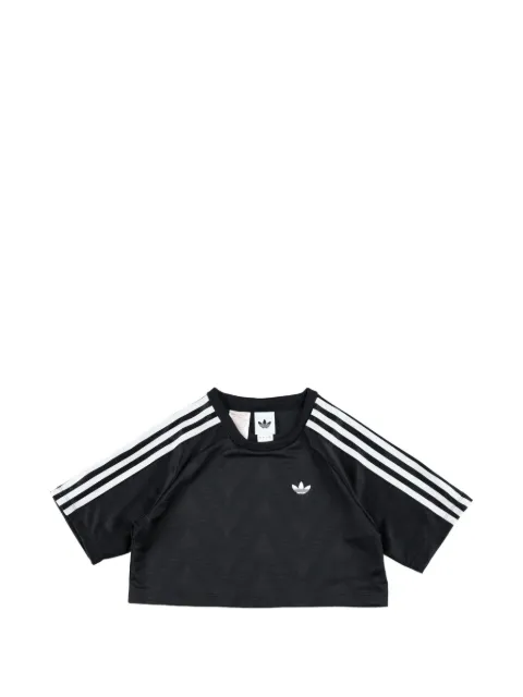 adidas Kids three-stripe cropped T-shirt