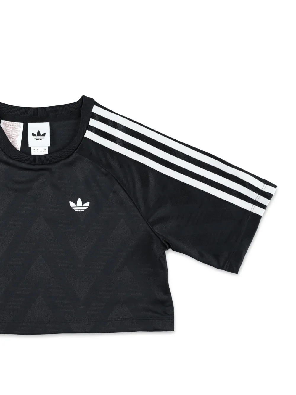  Adidas Kids Three-stripe Cropped T-shirt - Black 
