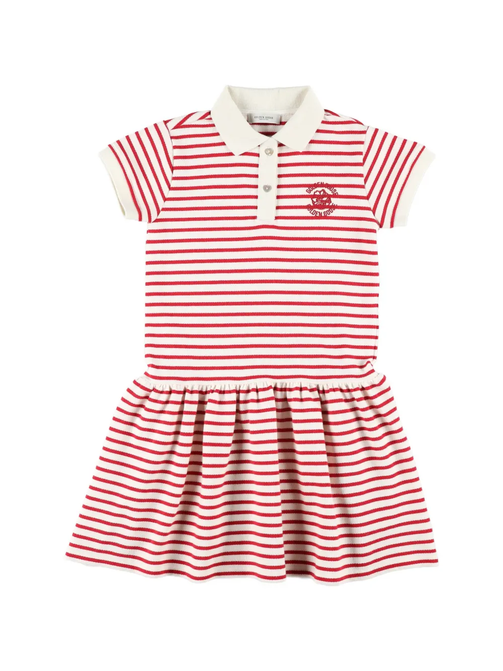Golden Goose Kids striped polo dress - Rosso