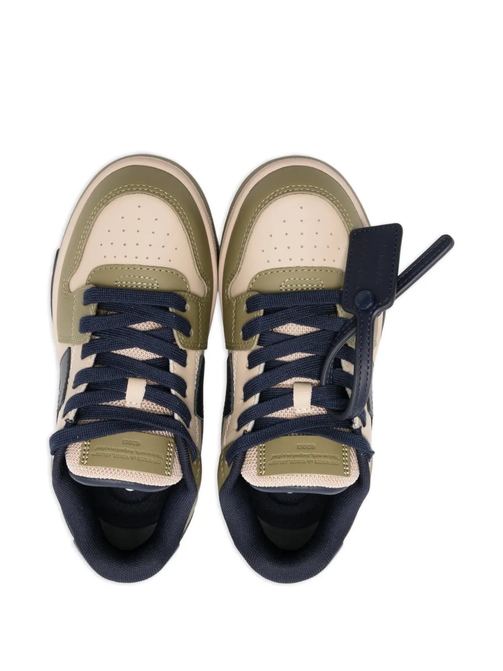 Off-White Kids Leren sneakers met Arrow-detail Groen