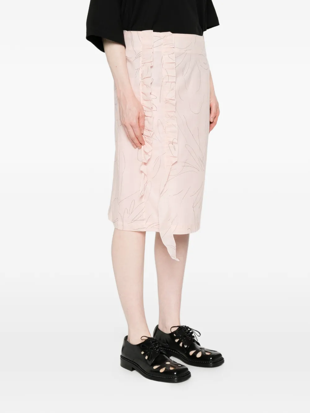 Plan C Mini-rok met ruches Roze