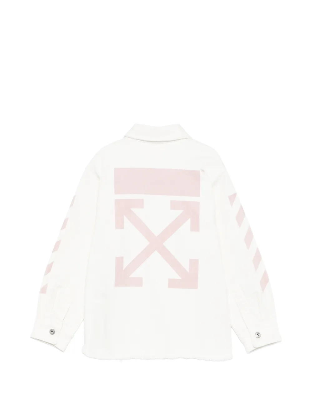 Off-White Kids Gestreepte shirt met zak Wit