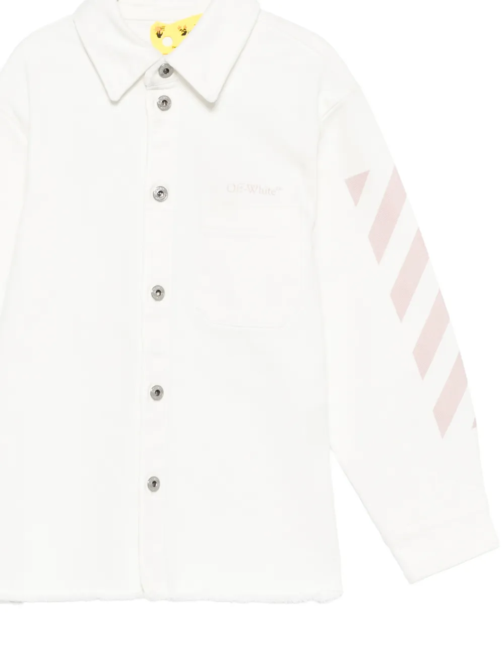 Off-White Kids Gestreepte shirt met zak Wit