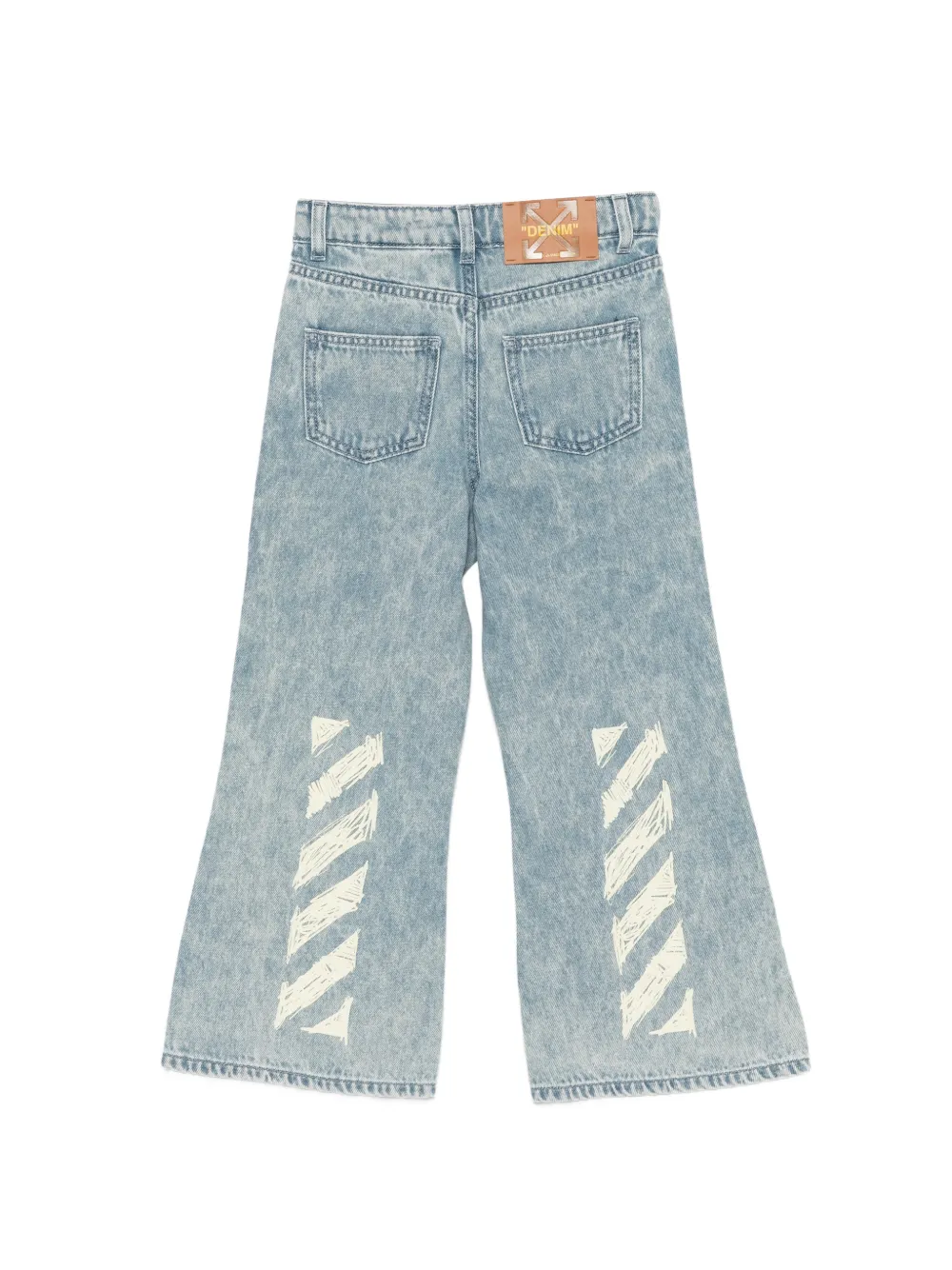  Off-white Kids Belt-loop Pocket Jeans - Blue 
