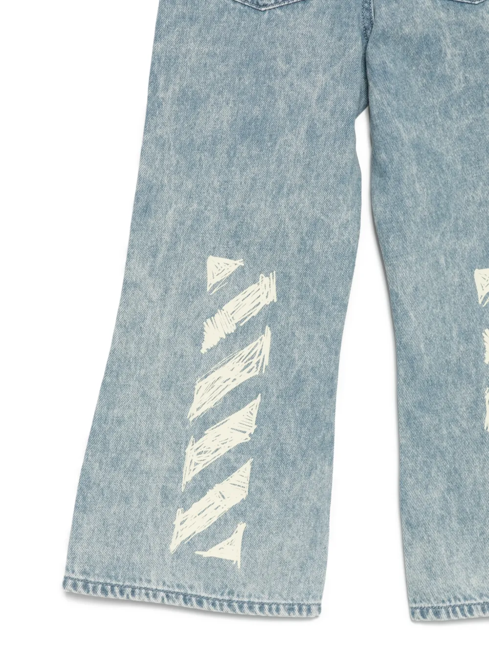  Off-white Kids Belt-loop Pocket Jeans - Blue 
