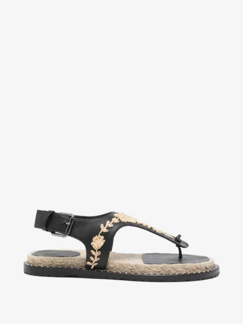 Castañer Pedra floral-embroidered buckled sandals