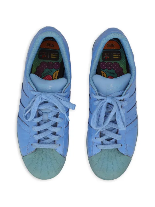 Adidas x Pharrell Williams Equality Superstar Leather three-stripe Sneakers  | Blue | FARFETCH IL