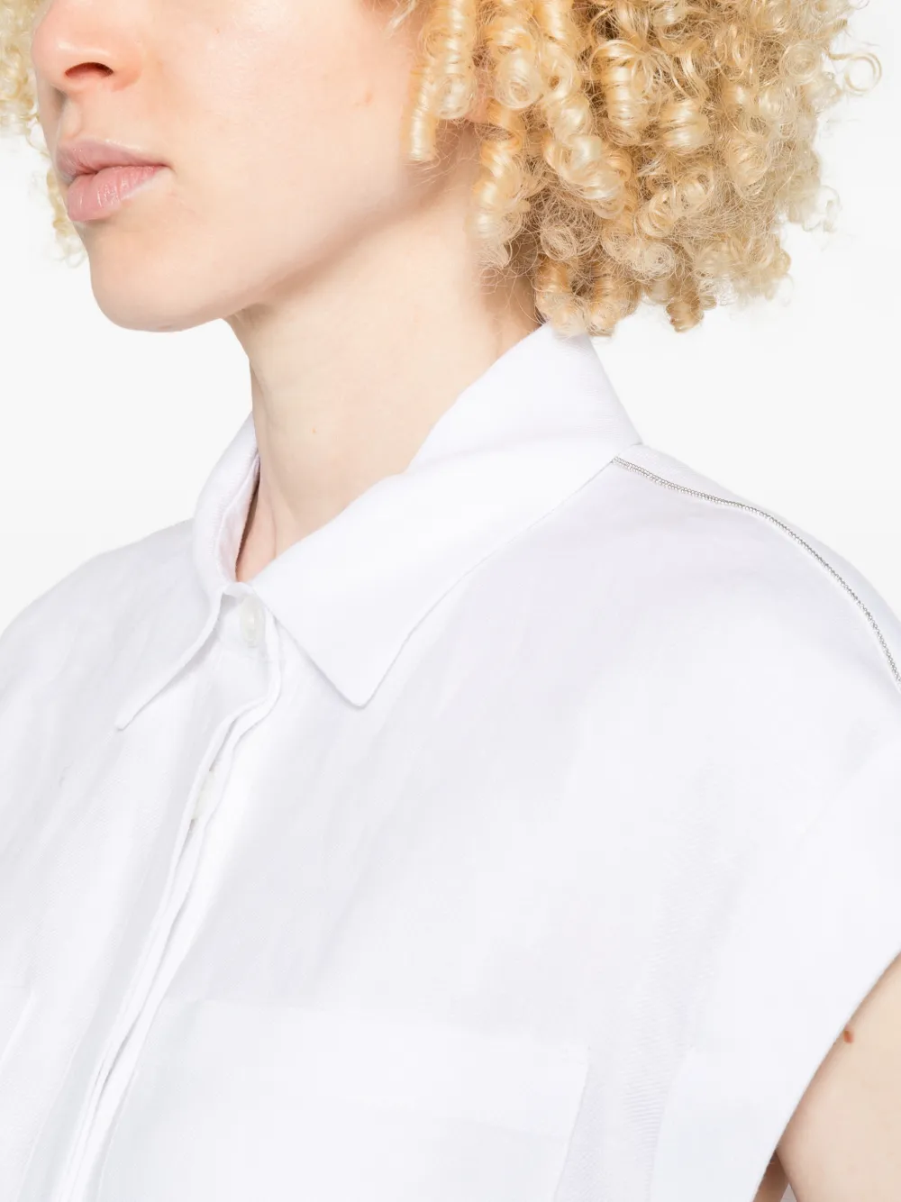 Peserico Blouse met opgestikte zak Wit