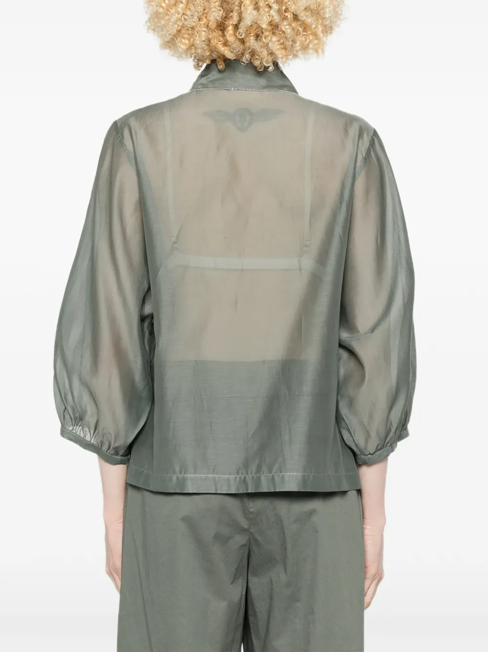 Peserico Blouse met mouwen met knopen Groen