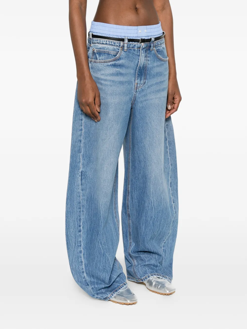 Alexander Wang Jeans met ceintuur en zak Blauw