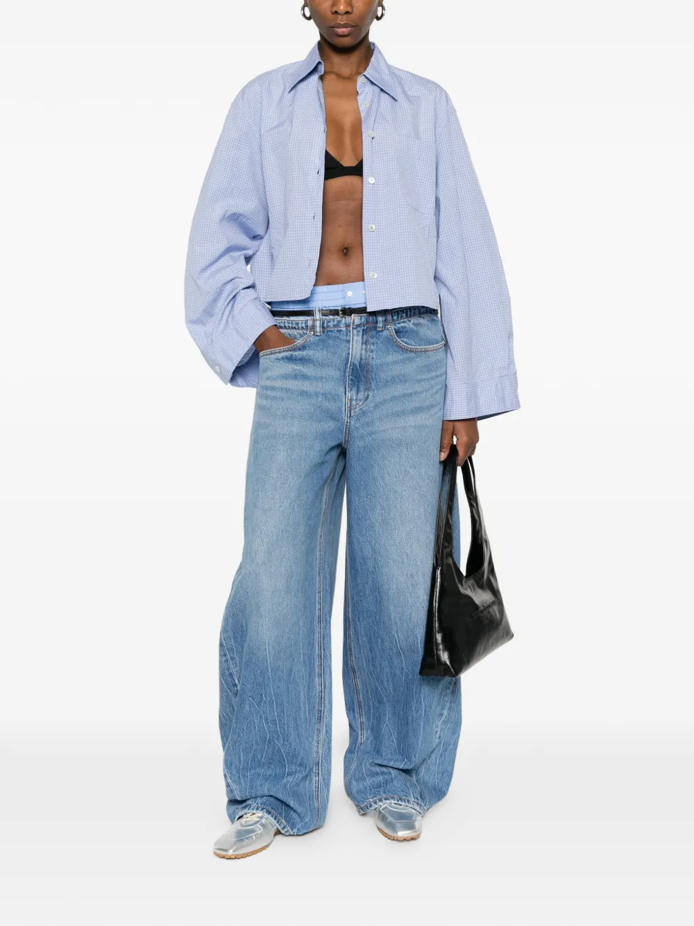 Alexander Wang Jeans met ceintuur en zak Blauw