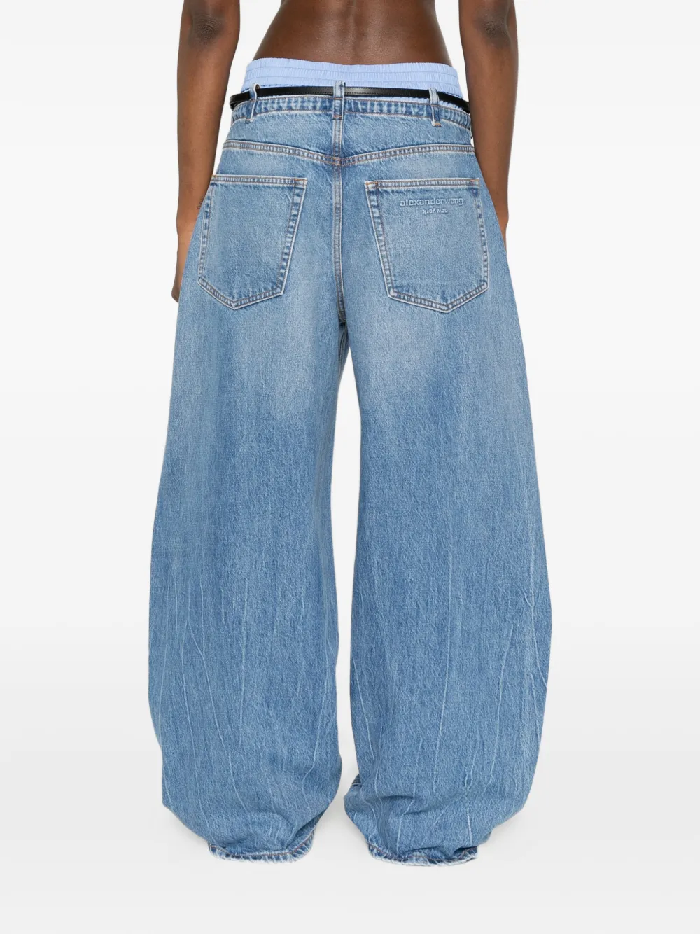Alexander Wang Jeans met ceintuur en zak Blauw