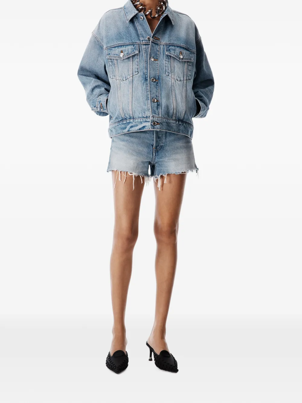 Alexander Wang Front-pockets Denim Jacket in Blue, view 2