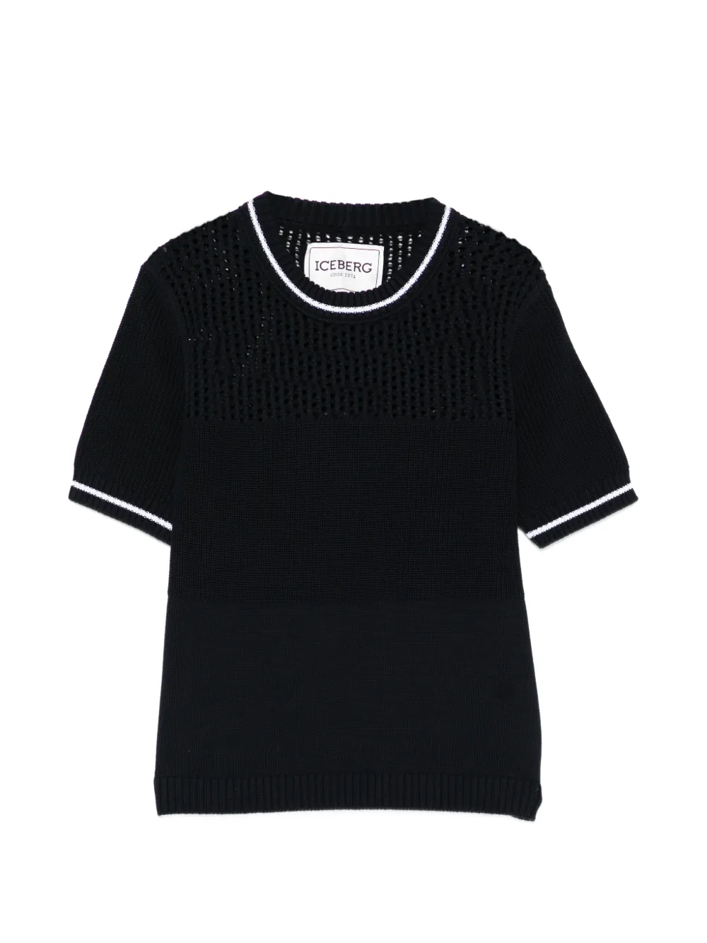 Iceberg open-knit T-shirt - Nero