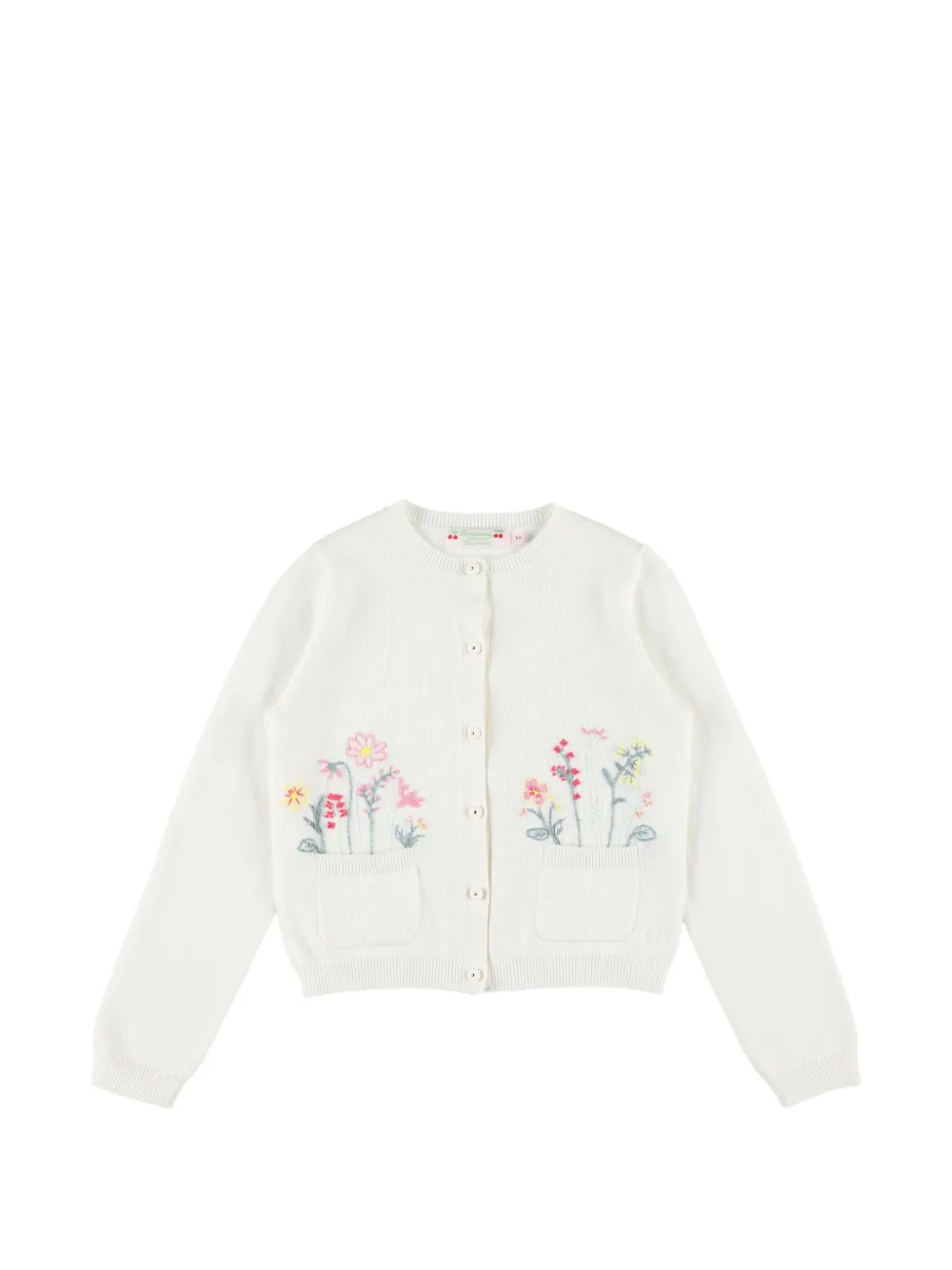 Bonpoint pocket flower cardigan - Toni neutri