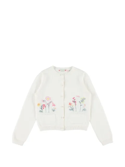 Bonpoint pocket flower cardigan