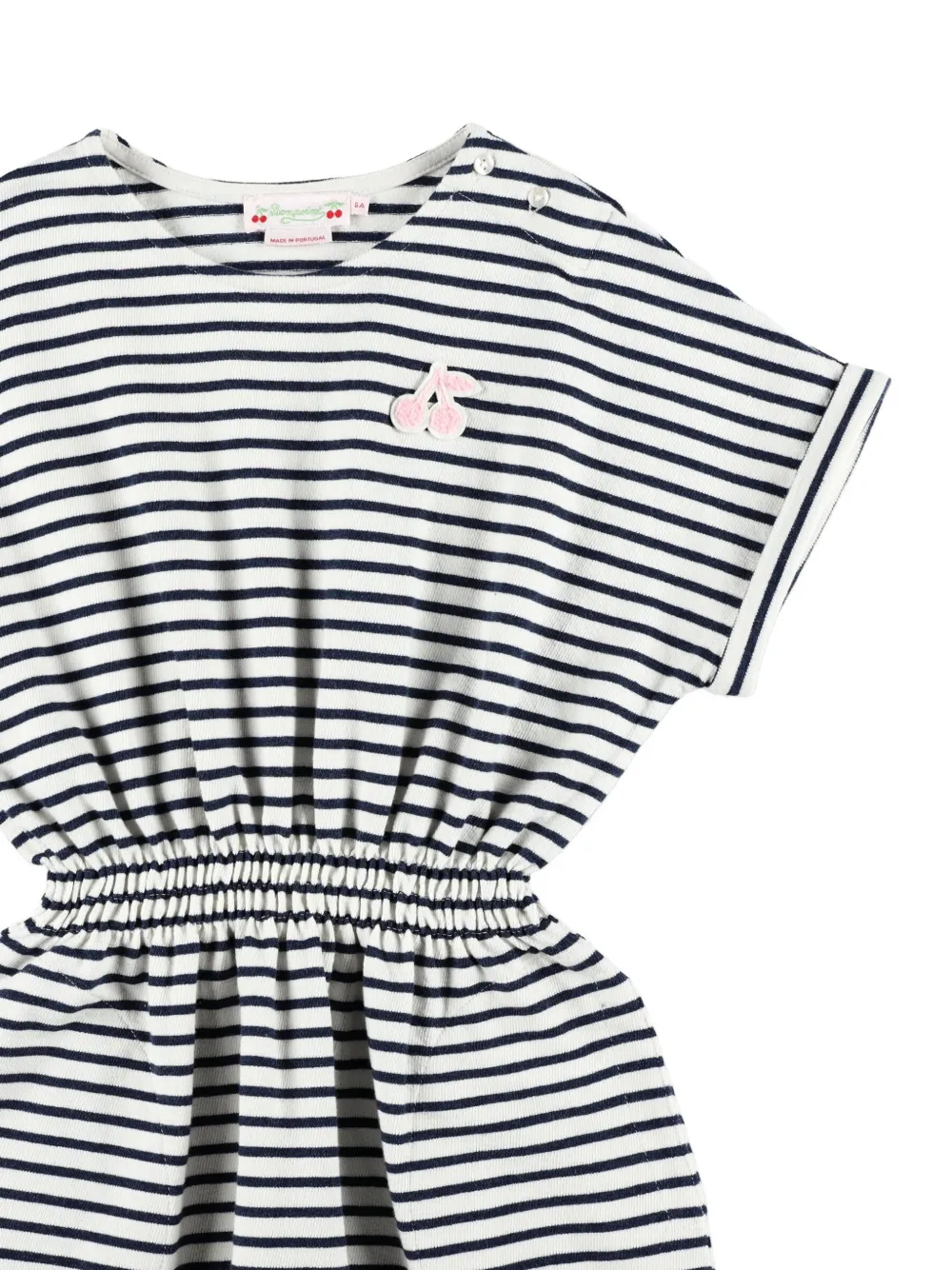 Bonpoint Gesmockte gestreepte jurk Blauw