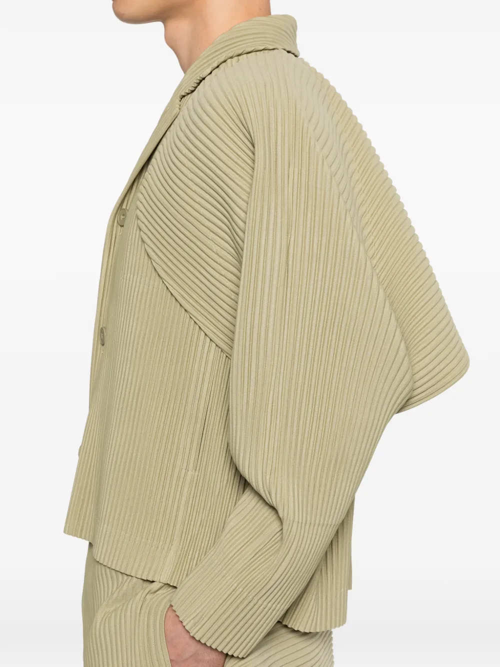 Homme Plissé Issey Miyake Geplooid gelaagd jack Beige