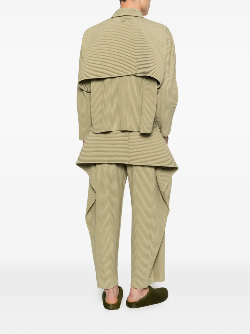 Homme Plissé Issey Miyake Geplooid gelaagd jack Beige