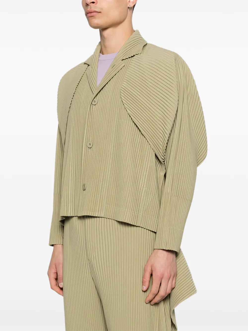 Homme Plissé Issey Miyake Geplooid gelaagd jack Beige