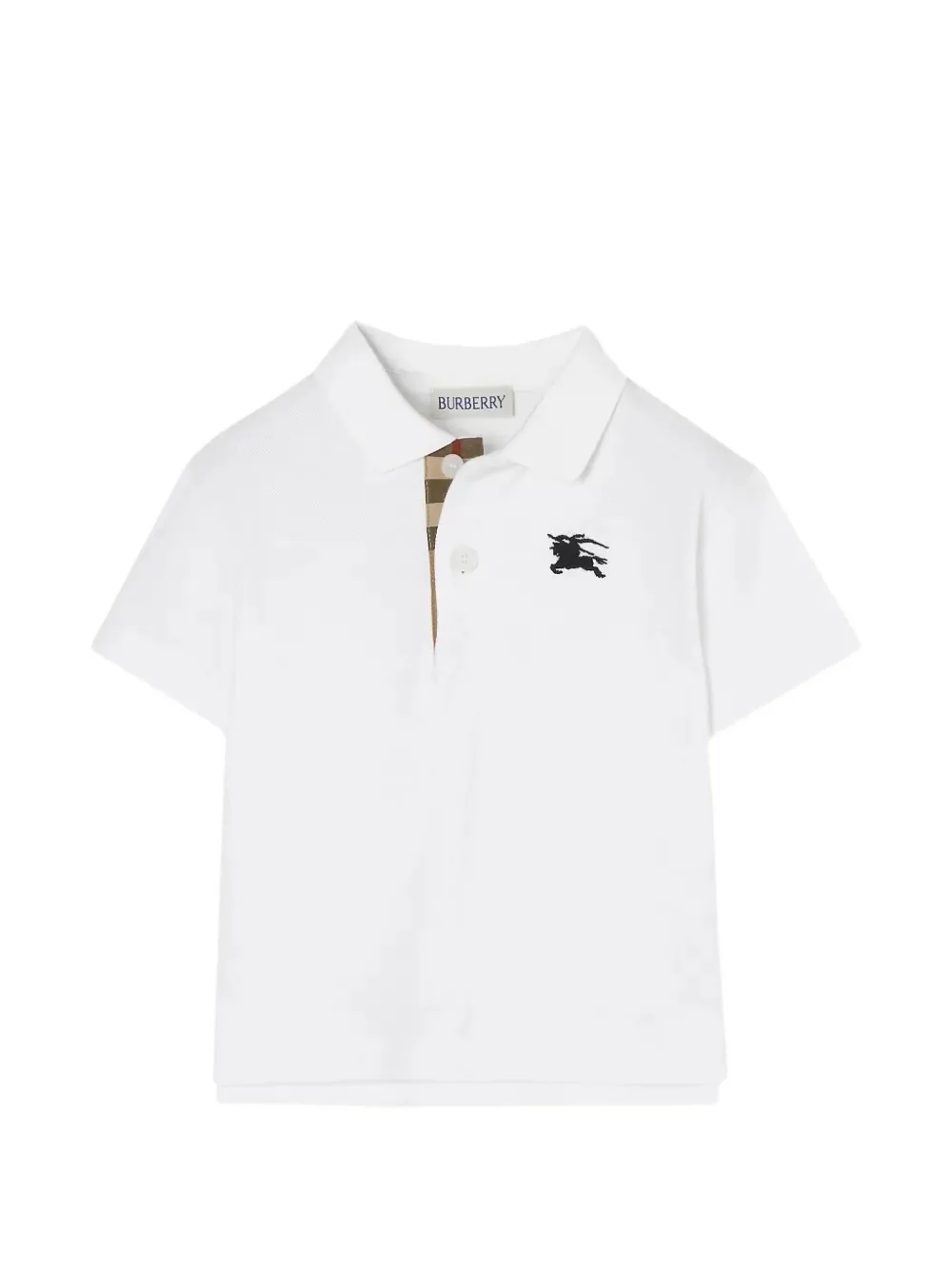 Burberry Kids Polo con motivo a quadri - Bianco