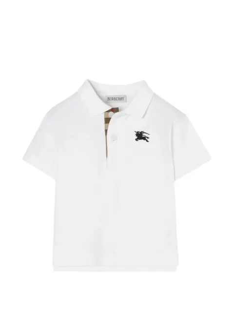 Burberry Kids check motif appliqué polo shirt