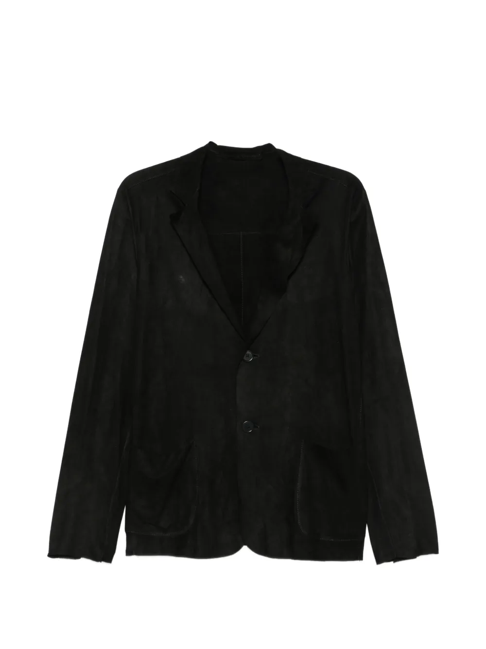Salvatore Santoro suede single-breasted blazer - Schwarz