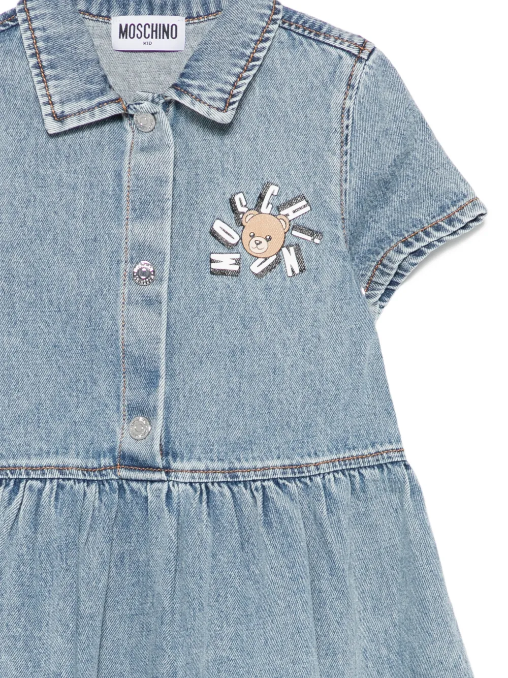 Moschino Kids Spijkerjurk met korte mouwen Blauw