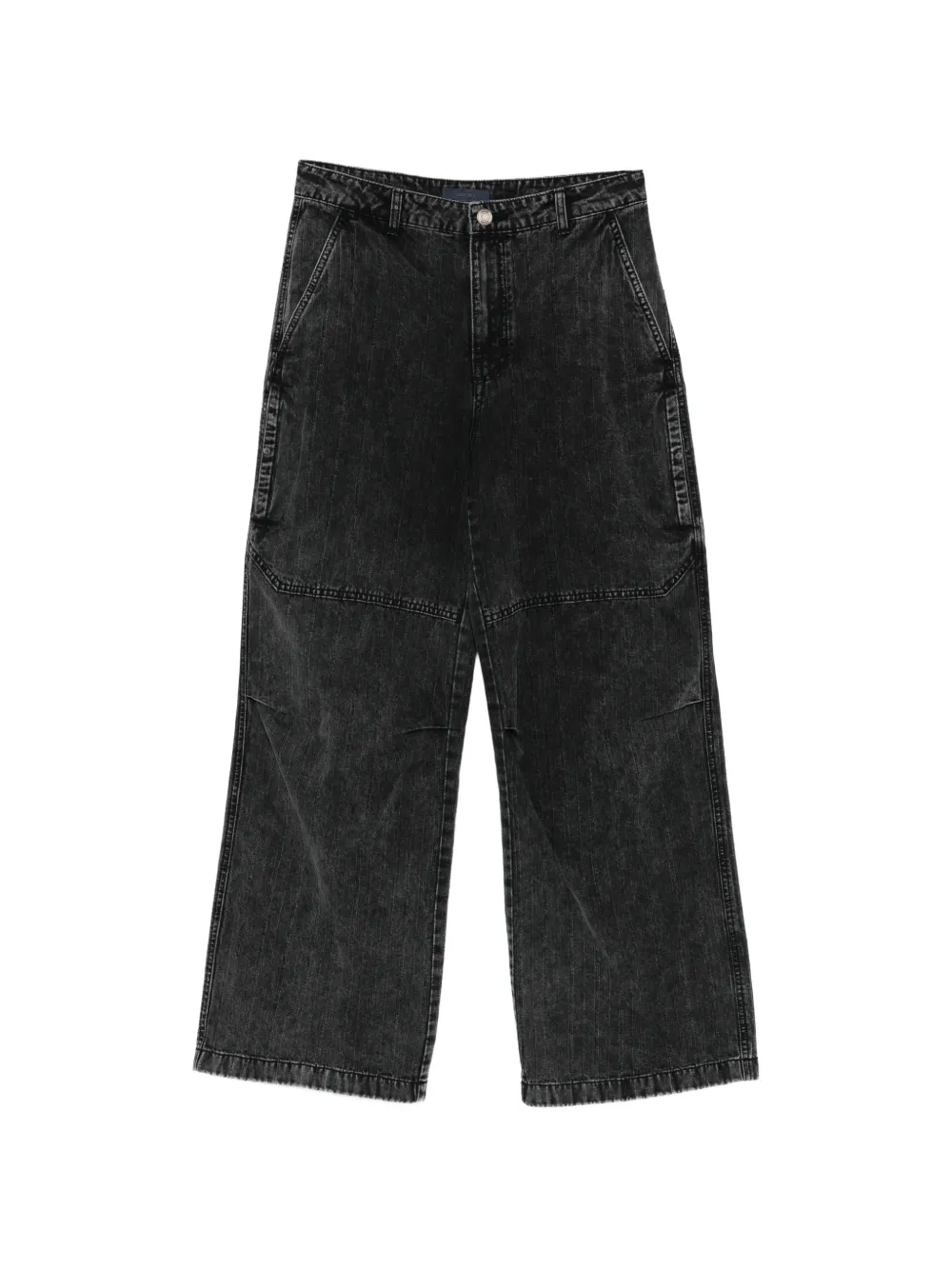 Juun.J washed denim panelled jeans - Nero