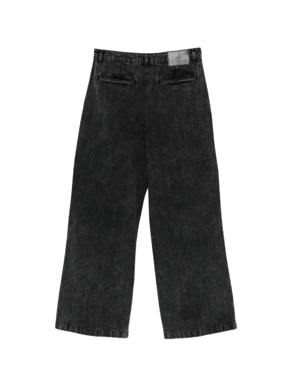 Juun.J Washed Denim Panelled Jeans | Black | FARFETCH