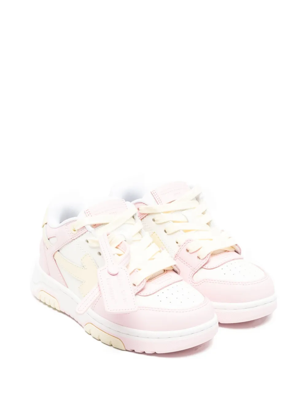 Off-White Kids arrow leather sneakers - Rosa