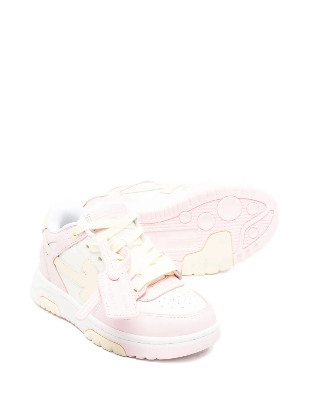 Off-White Kids Arrow leren sneakers Roze