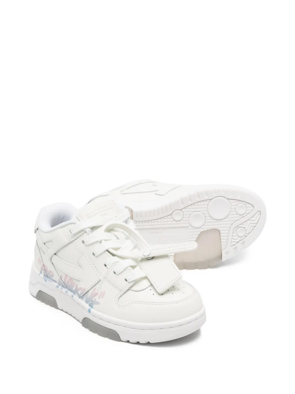 Off-White Kids Leren sneakers Wit