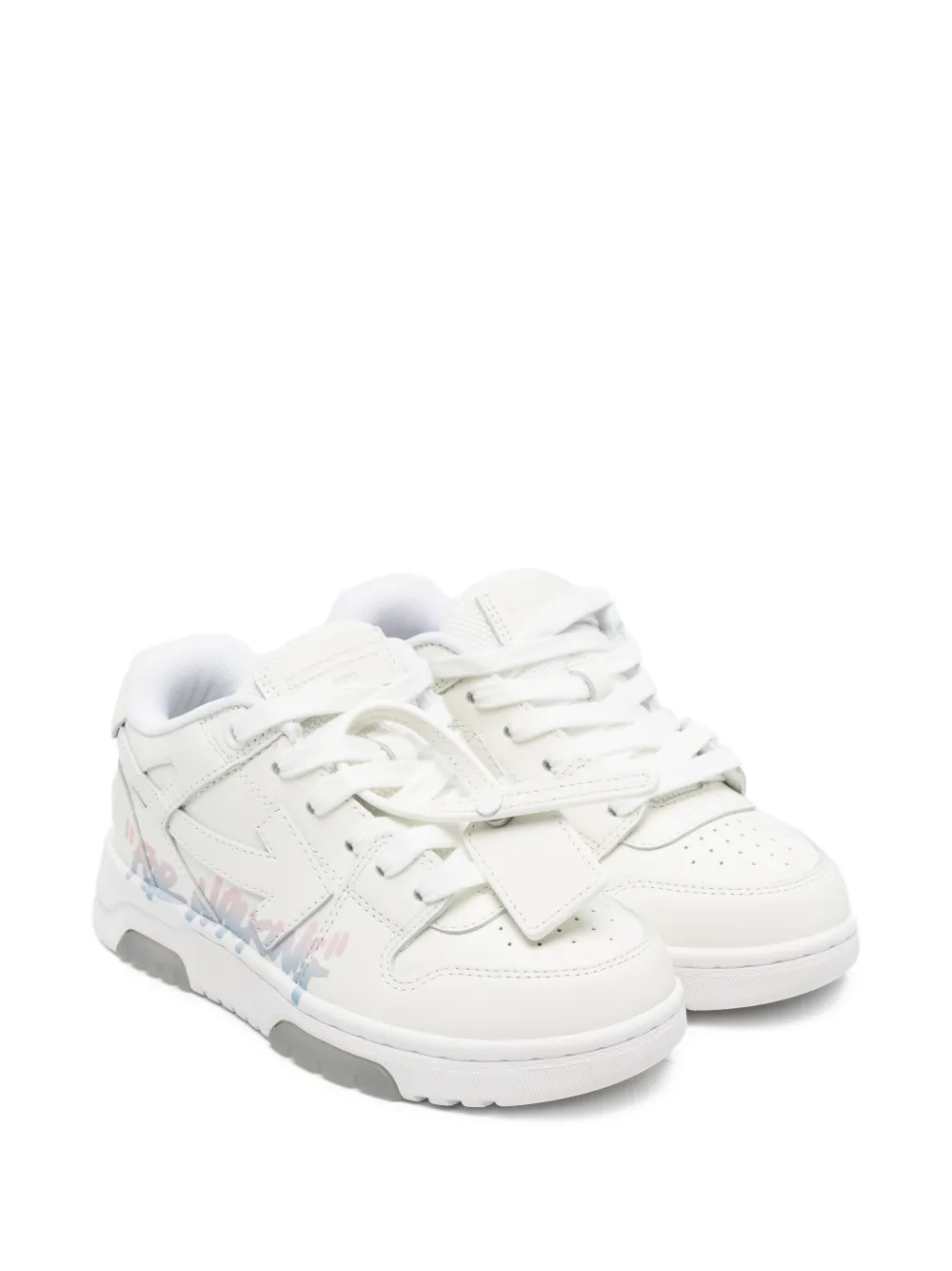 Off-White Kids leather sneakers - Bianco