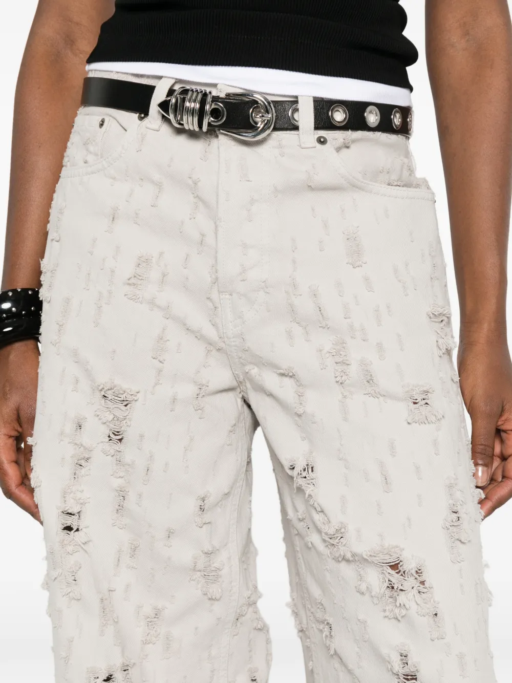 Haikure Bethany Bull Destroy gerafelde jeans Grijs