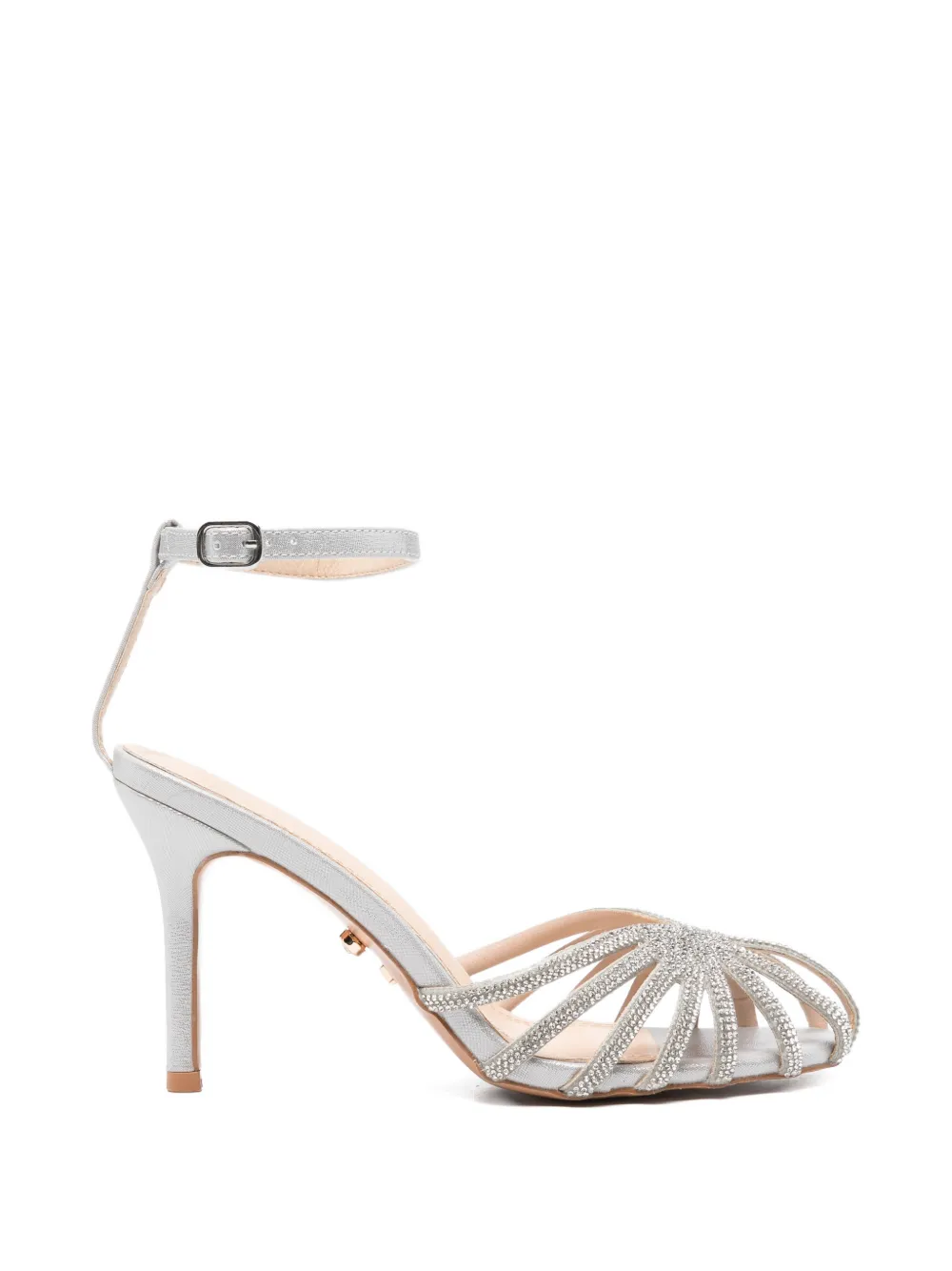 TWENTY FOURHAITCH crystal-embellishment heeled sandals - Argento