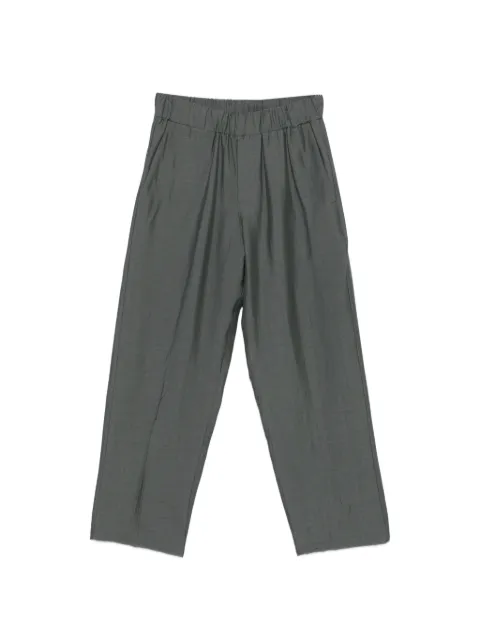 Costumein elastic-waistband trousers