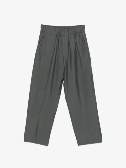 Costumein elastic-waistband trousers