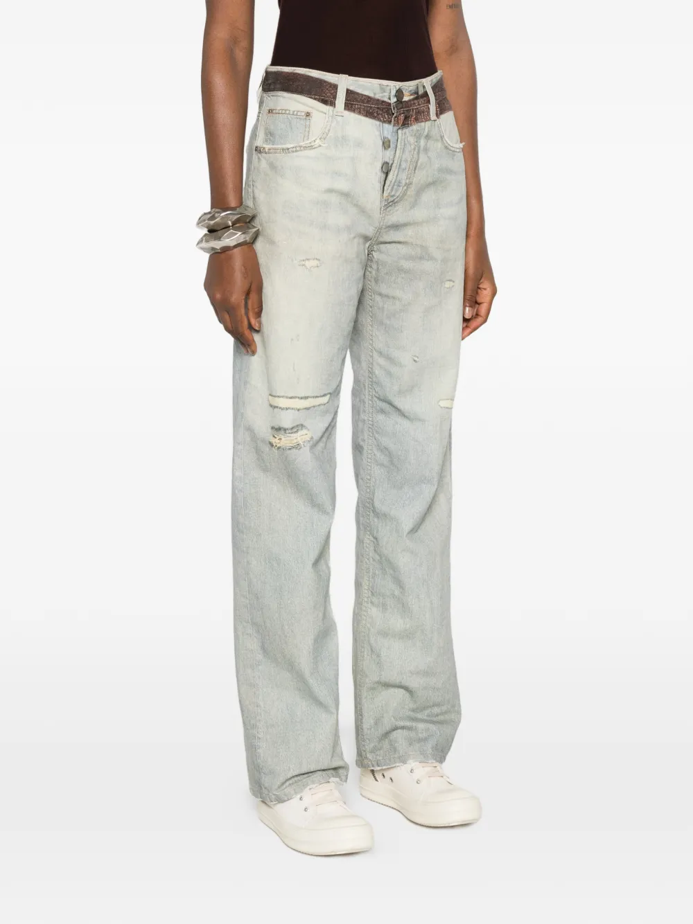 Haikure Bonnie gerafelde jeans Blauw