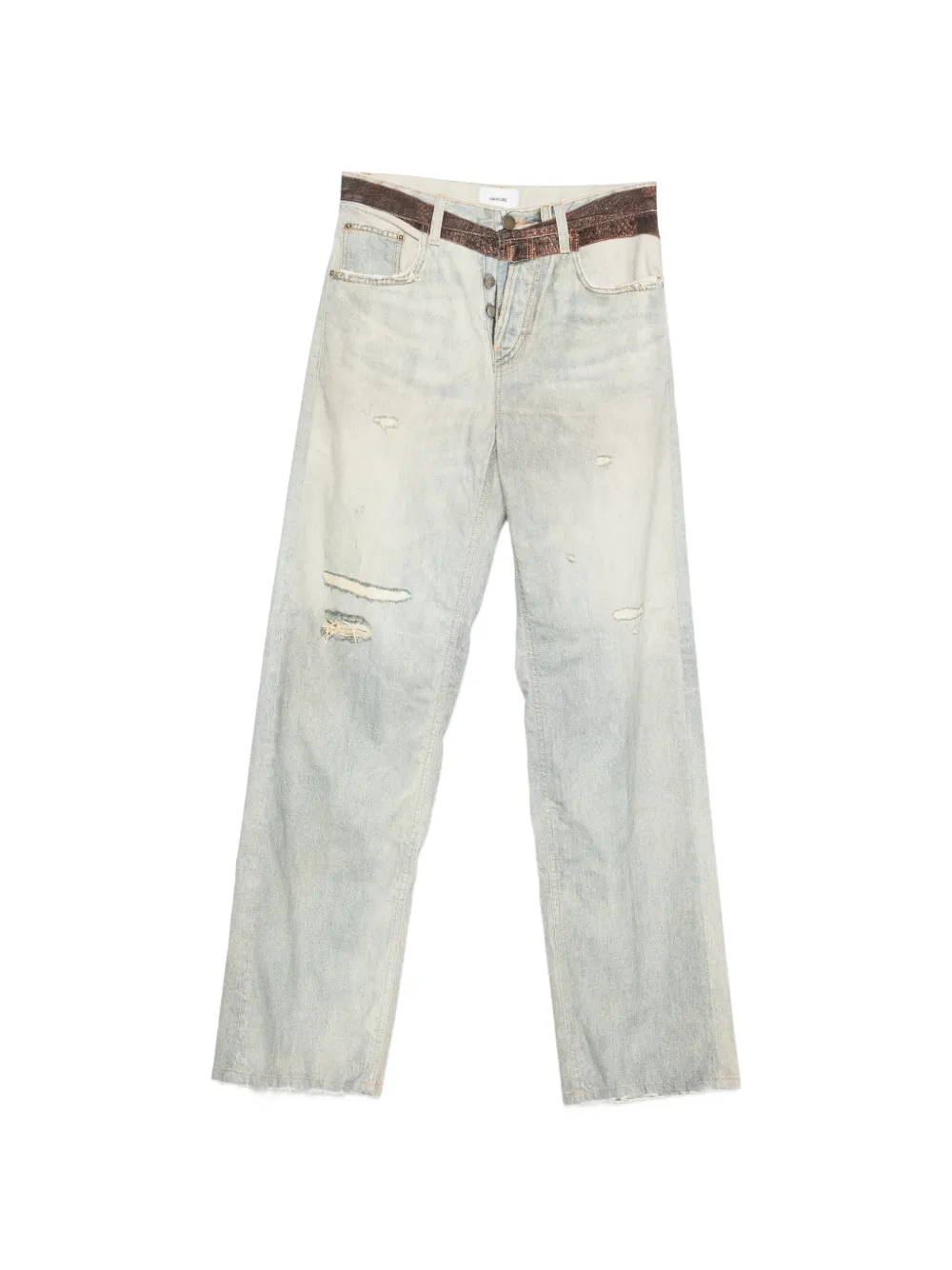 Haikure Bonnie printed-belt trousers - Blu