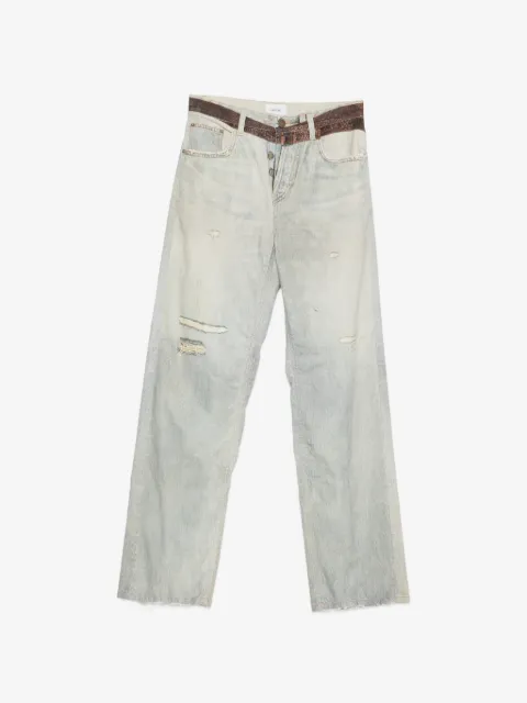 Haikure Bonnie printed-belt trousers