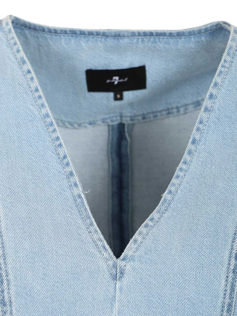 Puff-Sleeve Denim Mini Dress