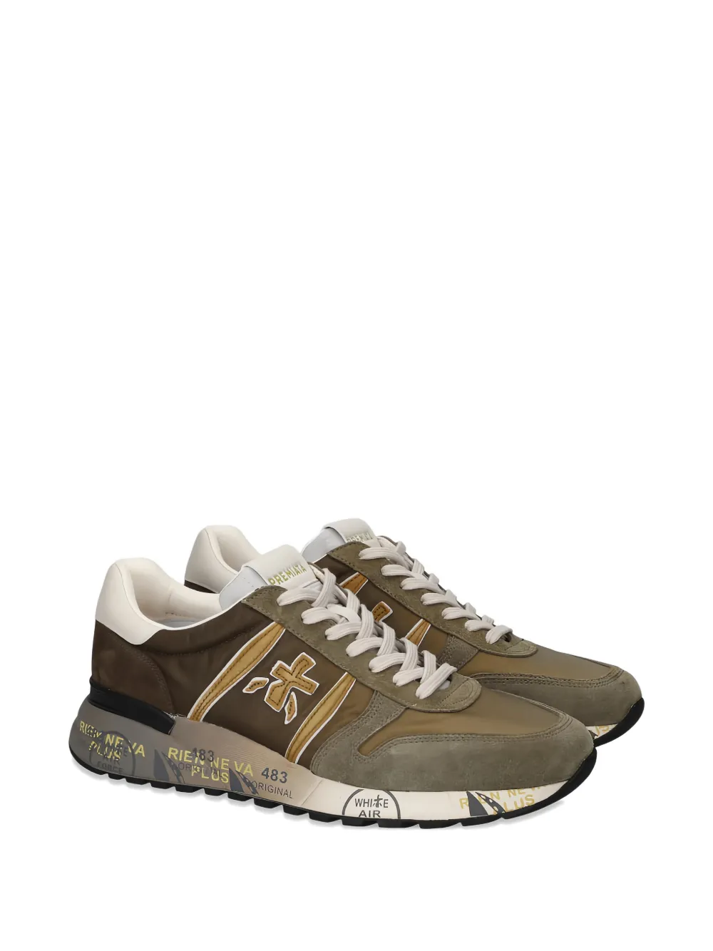 Premiata cross-motif lander sneakers Bruin